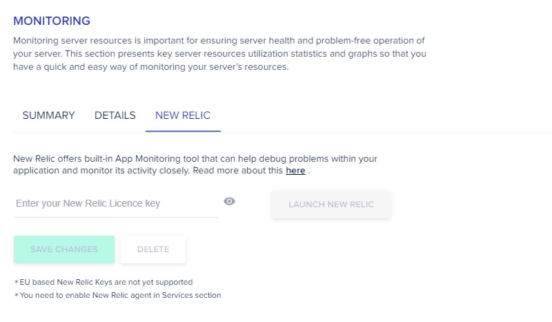 Cloudways Monitoring New Relic