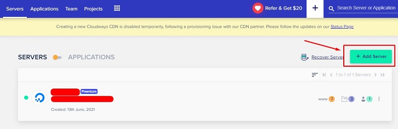 How to add Server in Cloudways