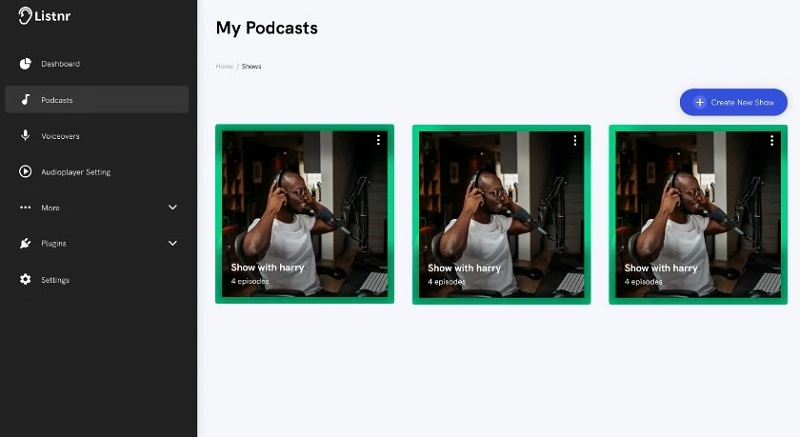 listnr podcast dashboard