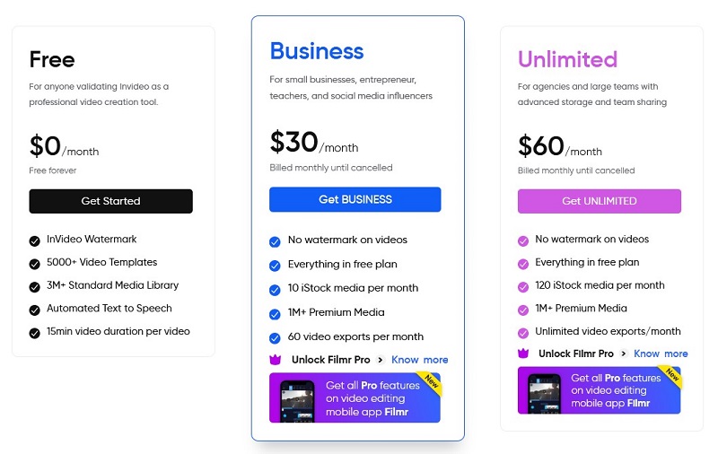 Invideo Pricing