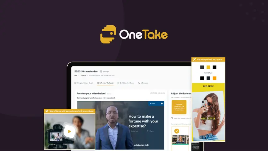 Onetake Ai Appsumo Lifetime Deal [$59] – Video Content In One Click