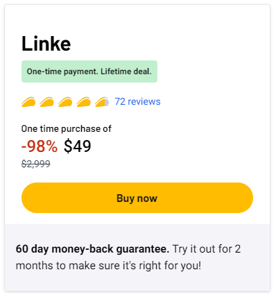 linke appsumo lifetime deal: price